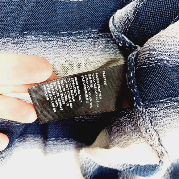 Striped Navy and White Women's Sweater - Picture 9 of 11